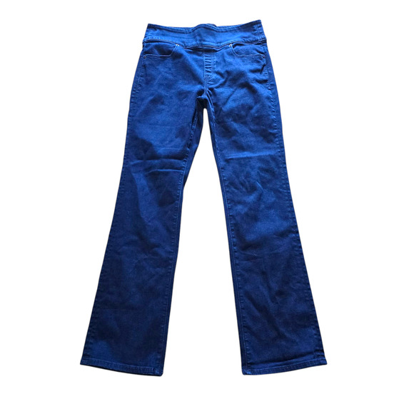 Spanx Women’s Signature Waist Boot Cut Back Exposed Zipper Blue Jeans, Size 30 - Picture 1 of 9
